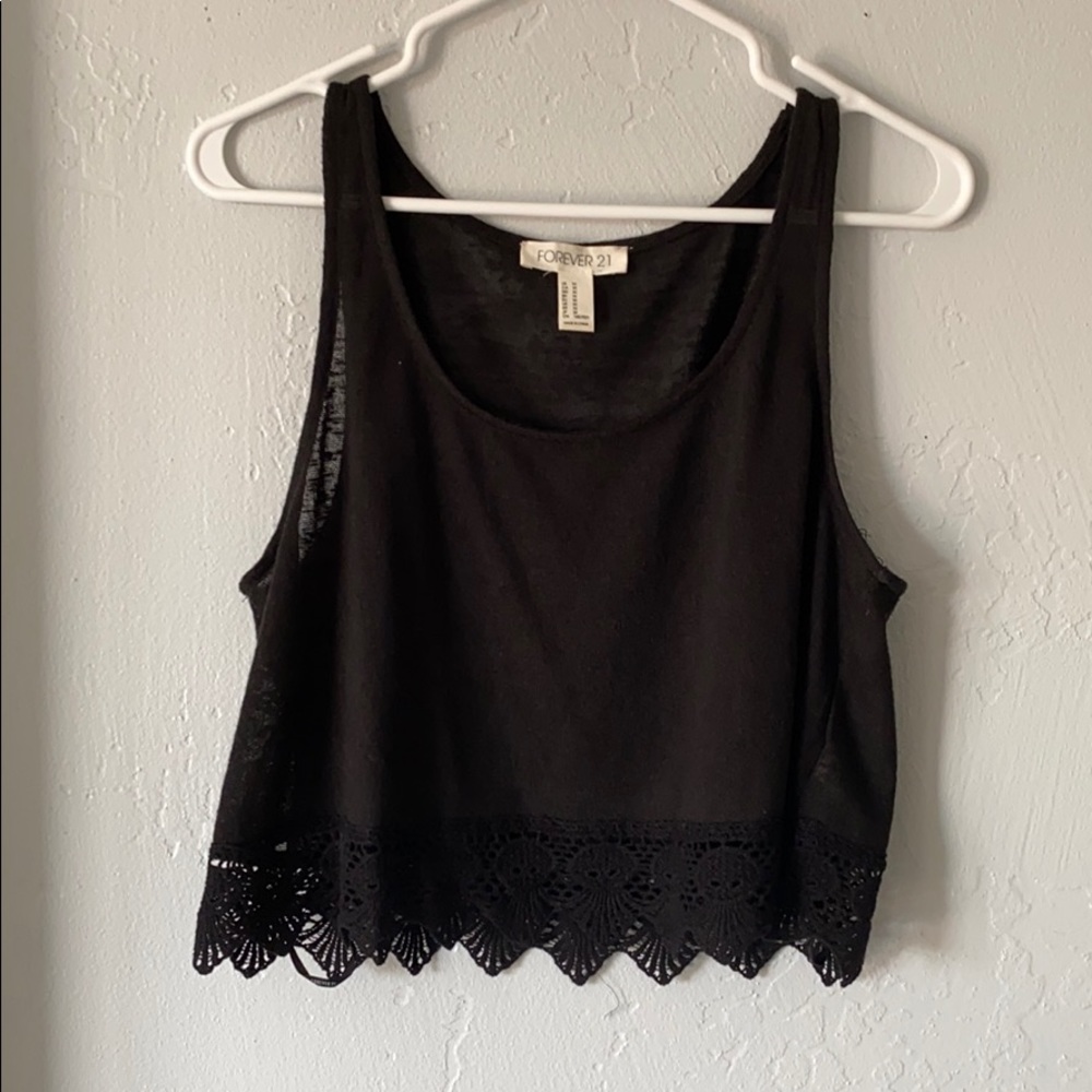 Black tank crop top